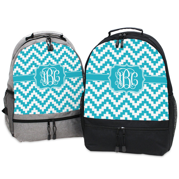 Pixelated Chevron Large Backpacks - Both