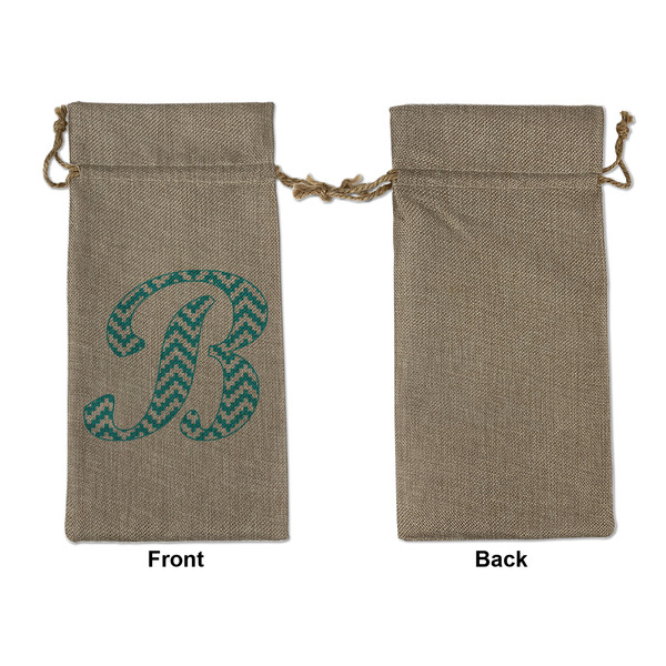 Pixelated Chevron Large Burlap Gift Bags - Front Approval