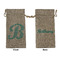 Pixelated Chevron Large Burlap Gift Bag - Front & Back (Personalized)