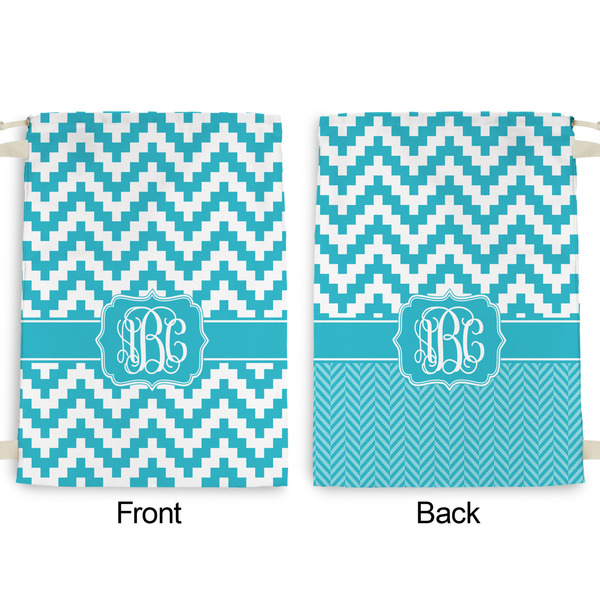 Pixelated Chevron Large Laundry Bag - Front & Back View