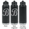 Pixelated Chevron Laser Engraved Water Bottles - 2 Styles - Front & Back View