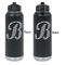 Pixelated Chevron Laser Engraved Water Bottles - Front & Back Engraving - Front & Back View