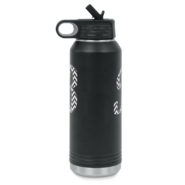 Pixelated Chevron Laser Engraved Water Bottles - Front & Back Engraving - Side View