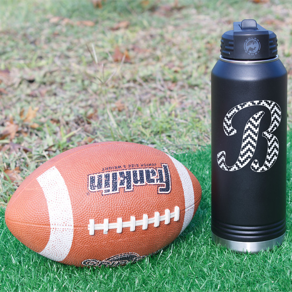 Pixelated Chevron Laser Engraved Water Bottles - In Context