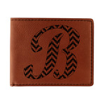 Pixelated Chevron Leatherette Bifold Wallet (Personalized)