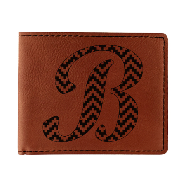 Custom Pixelated Chevron Leatherette Bifold Wallet - Single Sided (Personalized)
