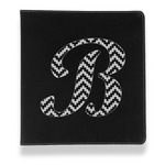 Pixelated Chevron Leather Binder - 1" - Black (Personalized)
