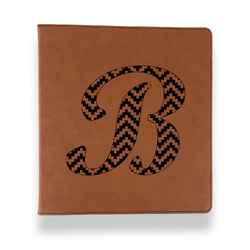 Pixelated Chevron Leather Binder - 1" - Rawhide (Personalized)
