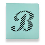 Pixelated Chevron Leather Binder - 1" - Teal (Personalized)