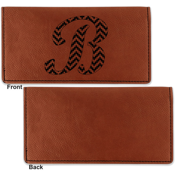 Pixelated Chevron Leather Checkbook Holder Front and Back Single Sided - Apvl