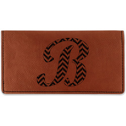 Pixelated Chevron Leatherette Checkbook Holder (Personalized)