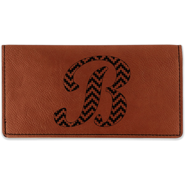Custom Pixelated Chevron Leatherette Checkbook Holder - Single Sided (Personalized)