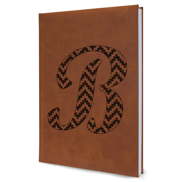 Custom Pixelated Chevron Leather Sketchbook - Large - Double Sided (Personalized)