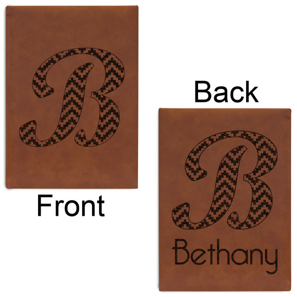 Pixelated Chevron Leatherette Journals - Large - Double Sided - Front & Back View