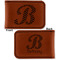 Pixelated Chevron Leatherette Magnetic Money Clip - Front and Back
