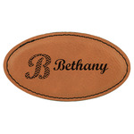 Pixelated Chevron Leatherette Oval Name Badge with Magnet (Personalized)
