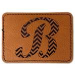 Pixelated Chevron Faux Leather Iron On Patch - Rectangle (Personalized)
