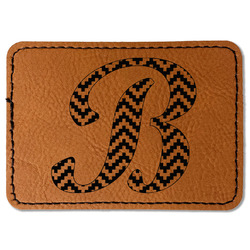 Pixelated Chevron Faux Leather Iron On Patch - Rectangle (Personalized)