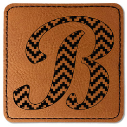 Pixelated Chevron Faux Leather Iron On Patch - Square (Personalized)