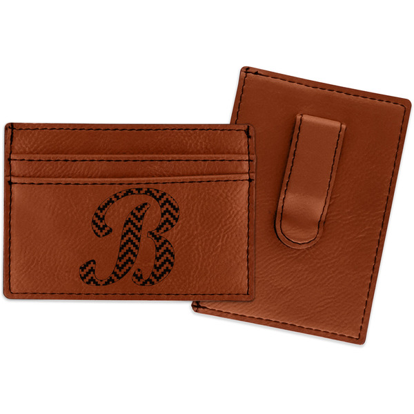Custom Pixelated Chevron Leatherette Wallet with Money Clip (Personalized)