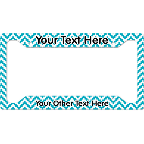 Custom Pixelated Chevron License Plate Frame - Style A (Personalized)