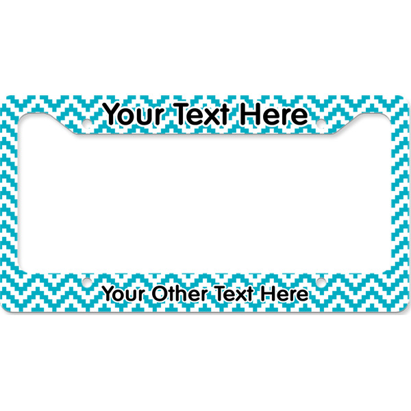 Custom Pixelated Chevron License Plate Frame - Style B (Personalized)