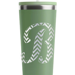 Pixelated Chevron RTIC Everyday Tumbler with Straw - 28oz - Light Green - Double-Sided (Personalized)