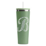 Pixelated Chevron RTIC Everyday Tumbler with Straw - 28oz - Light Green - Single-Sided (Personalized)
