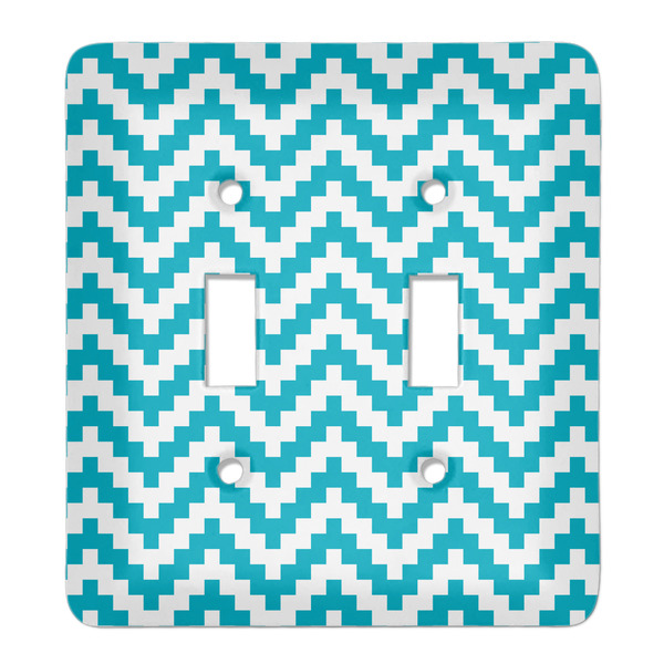 Custom Pixelated Chevron Light Switch Cover (2 Toggle Plate)