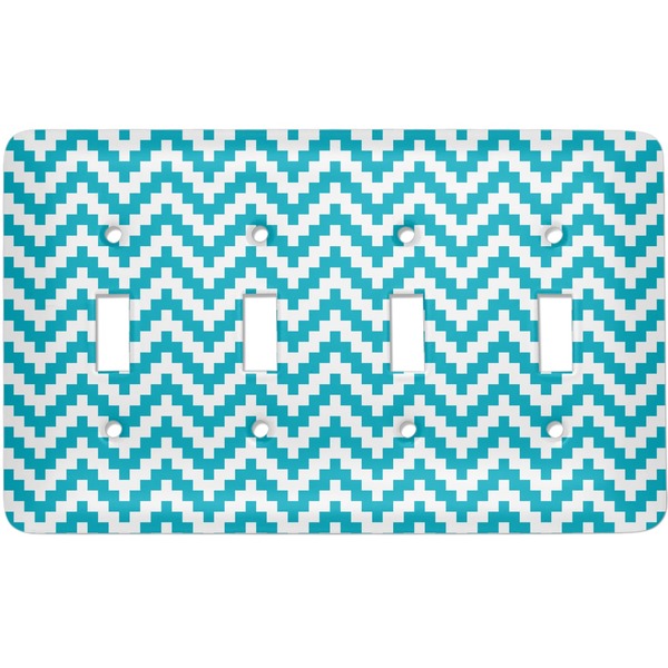 Custom Pixelated Chevron Light Switch Cover (4 Toggle Plate)
