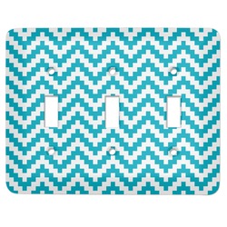 Pixelated Chevron Light Switch Cover (3 Toggle Plate)