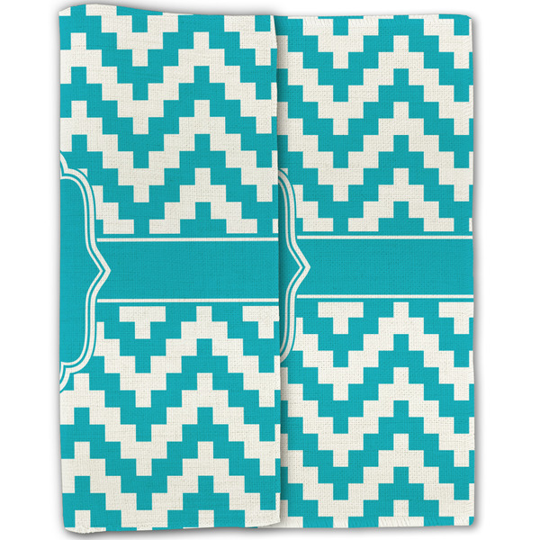 Pixelated Chevron Linen Placemat - Folded Half (double sided)
