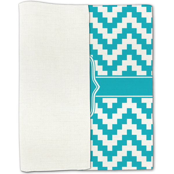 Pixelated Chevron Linen Placemat - Folded Half