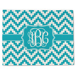 Pixelated Chevron Single-Sided Linen Placemat - Single w/ Monogram