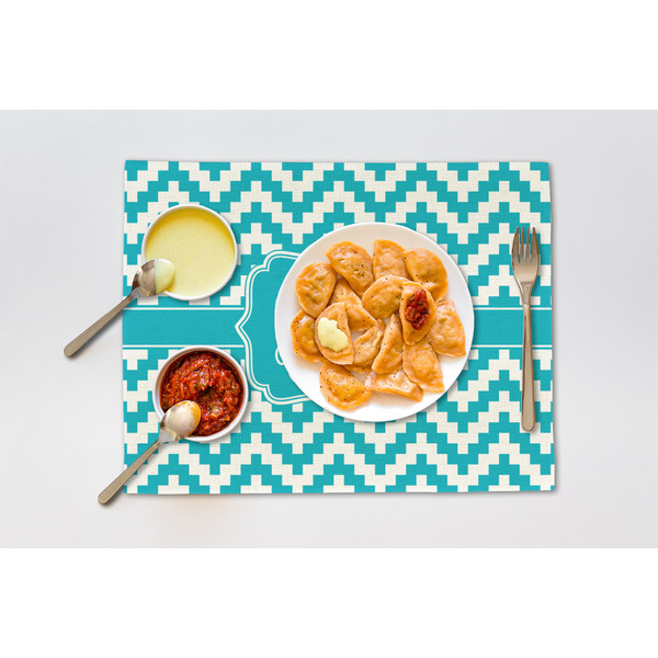 Pixelated Chevron Linen Placemat - Lifestyle (single)