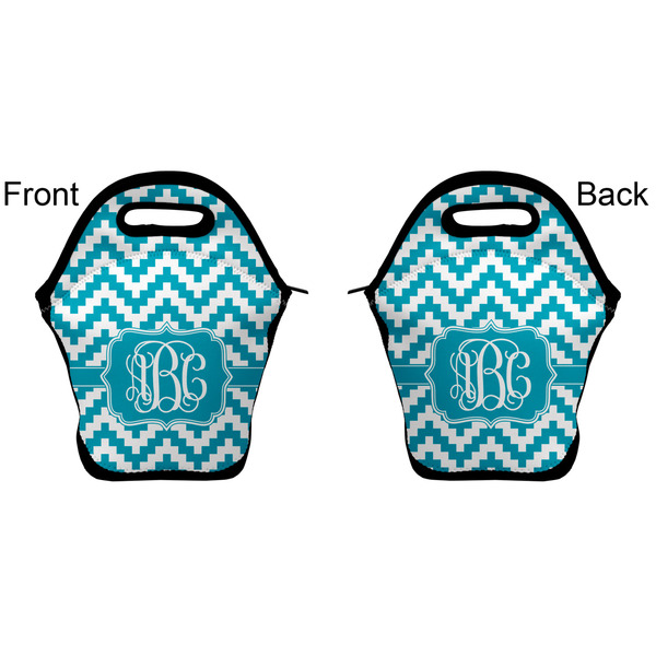 Pixelated Chevron Lunch Bag - Front and Back