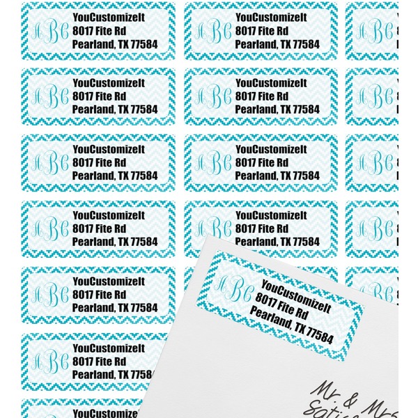 Pixelated Chevron Mailing Label on Envelope - Multiple Labels