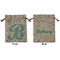 Pixelated Chevron Medium Burlap Gift Bag - Front & Back (Personalized)