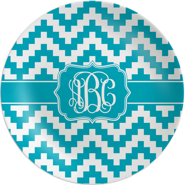 Custom Pixelated Chevron Melamine Plate (Personalized)