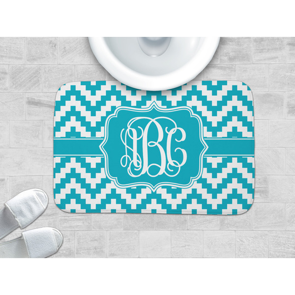 Pixelated Chevron Memory Foam Bath Mat - LIFESTYLE 34x21