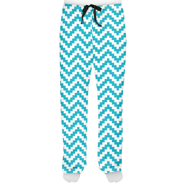 Pixelated Chevron Men's Pjs Front - on model