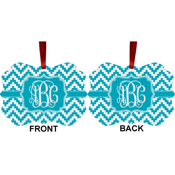 Pixelated Chevron Metal Benilux Ornament - Front and Back (APPROVAL)