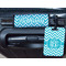 Pixelated Chevron Metal Luggage Tag & Handle Wrap - In Context