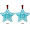 Pixelated Chevron Metal Star Ornament - Front and Back