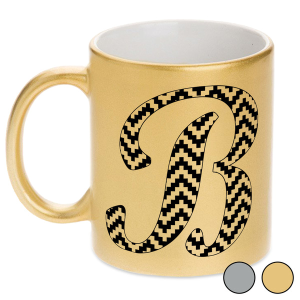 Pixelated Chevron Metallic Mugs