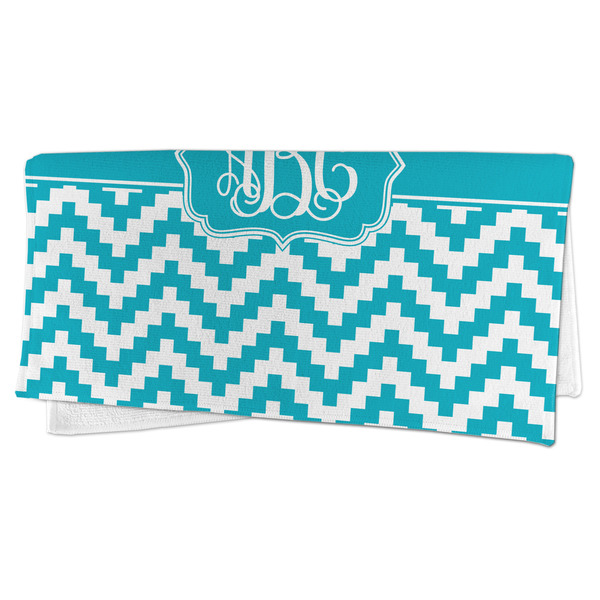 Pixelated Chevron Microfiber Dish Rag - FOLDED (half)