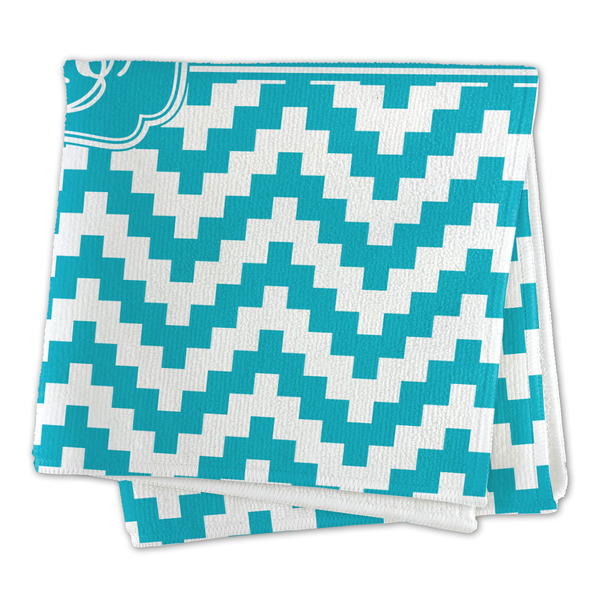 Pixelated Chevron Microfiber Dish Rag - FOLDED (square)