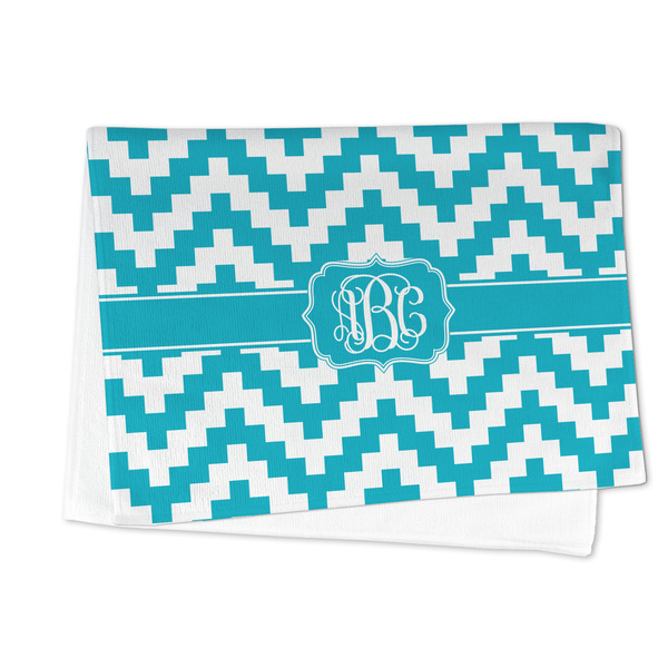 Pixelated Chevron Microfiber Dish Towel - FOLDED HALF