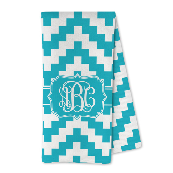 Custom Pixelated Chevron Kitchen Towel - Microfiber (Personalized)