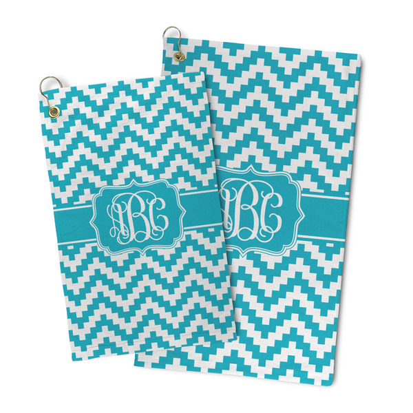 Pixelated Chevron Microfiber Golf Towel - PARENT/MAIN